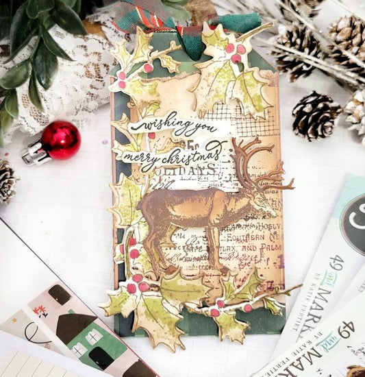 49 & Market / Sizzix - Stamps With Framelits - Pencil Line Holly