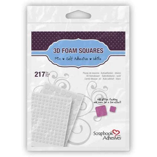 Scrapbook Adhesives 3D Foam Squares White Mix pack