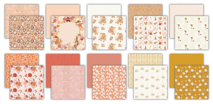 Collection of patterned paper sheets in various colors and designs.