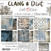 Craft O' Clock - 8x8 Basics Paper Set, Clang & Dirt