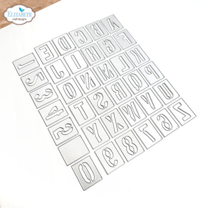 Elizabeth Craft Designs - Die - La Dolce Vita Collection - Stencil Alphabet