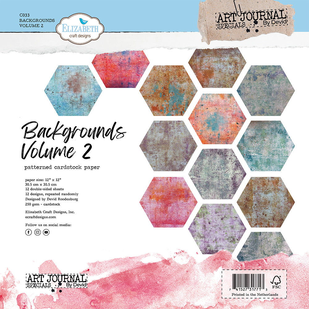 Elizabeth Craft Designs - 12x12 Patterned Cardstock Backgrounds Volume 2
