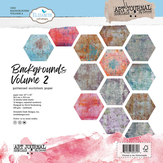 Elizabeth Craft Designs - 12x12 Patterned Cardstock Backgrounds Volume 2
