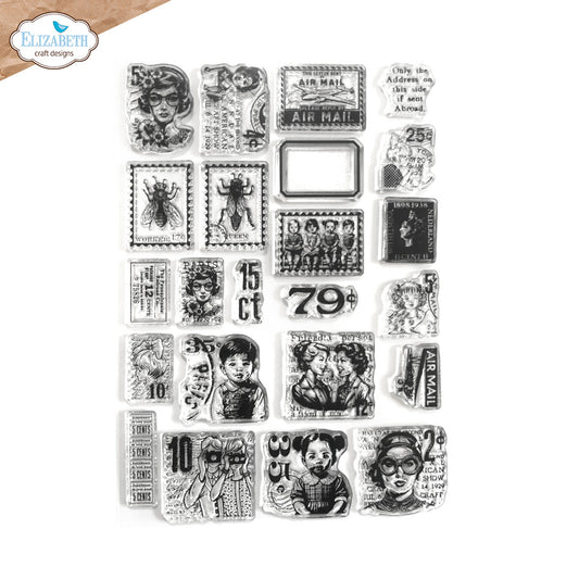 Elizabeth Craft Designs - La Dolce Vita Collection - Clear Stamp - Postage Stamps 1