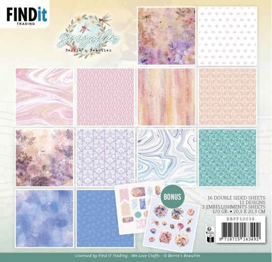 Berrie's Beauties - 8x8 Paper Pack - Dragonflies