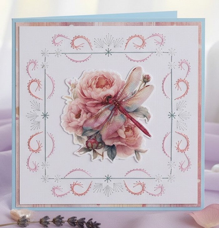 Berrie's Beauties - 3D Push out Sheet -  Dragonflies - Pink