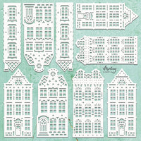 Mintay Decorative Chipboard Tenement Houses