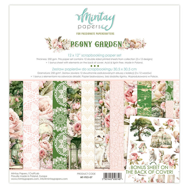 Mintay 12X12 Paper Set - Peony Garden