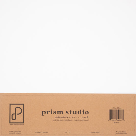 Prism Studio - 12x12 Bookmaker's Cardstock 65lb - White (25 Sheets)