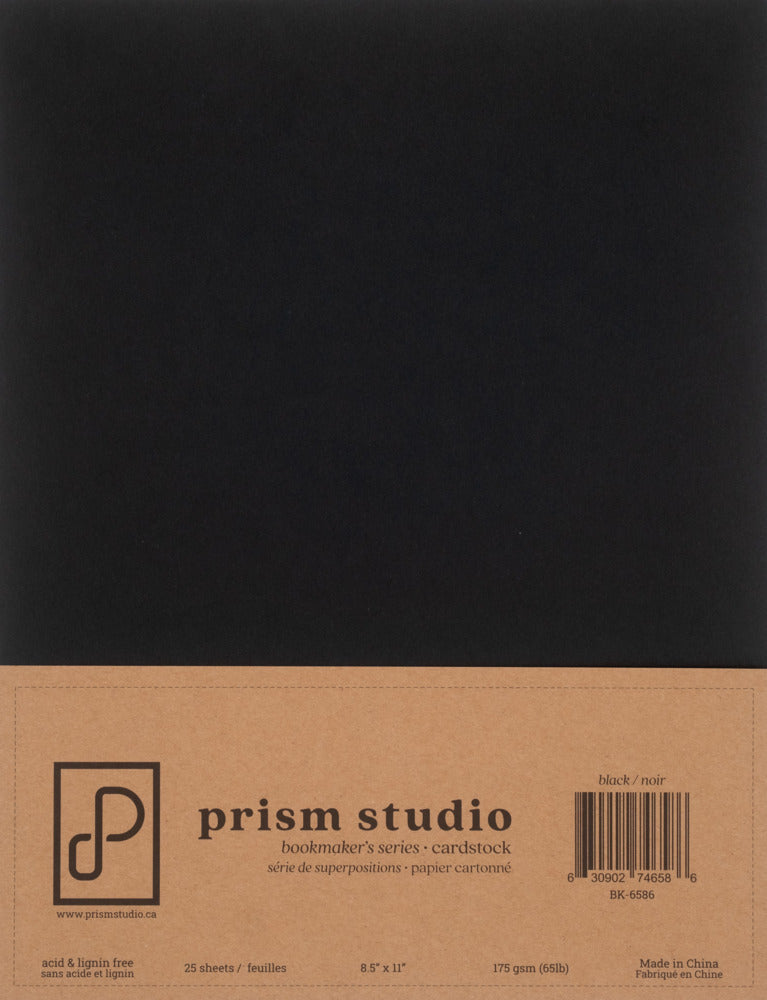 Prism Studio - 8.5x11 Bookmaker's Cardstock 65lb - Black (25 Sheets)