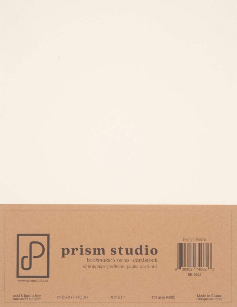 Prism Studio - 8.5x11 Bookmaker's Cardstock 65lb - Ivory (25 Sheets)