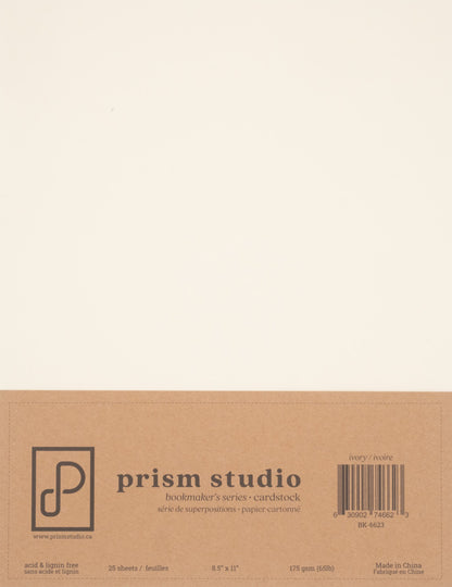 Prism Studio - 8.5x11 Bookmaker's Cardstock 65lb - Ivory (25 Sheets)