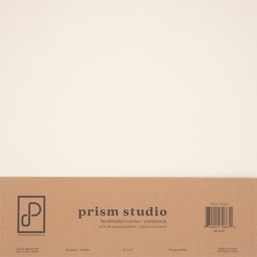 Prism Studio - 12x12 Bookmaker's Cardstock 65lb - Ivory (25 Sheets)