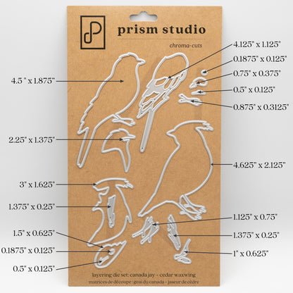 Prism Studio - Chroma-cuts - Layering Die - Canada Jay + Cedar Waxwing