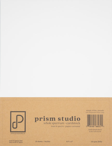 Prism Studio White 8.5x11 cardstock 25 sheets
