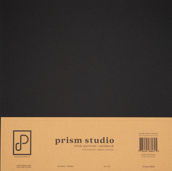 Prism Studio - Whole Spectrum 12x12 cardstock 25 sheets - Black