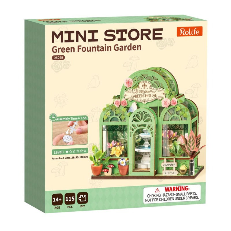 Rolife DIY Miniature House Kit, Green Fountain Garden