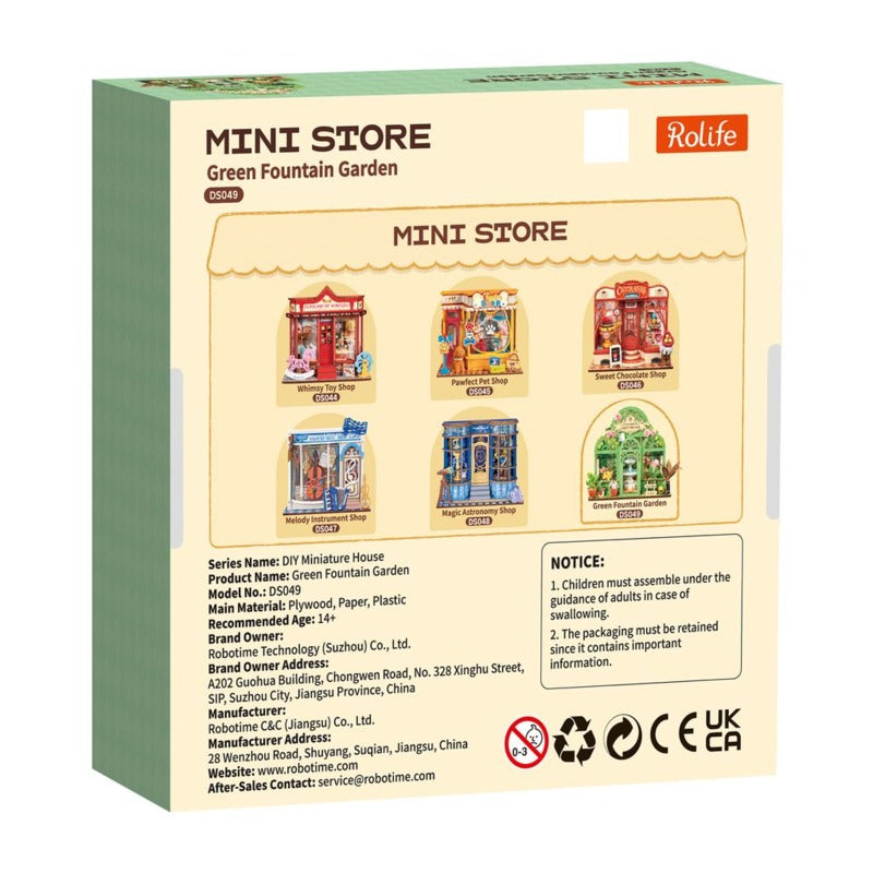 Rolife DIY Miniature House Kit, Green Fountain Garden