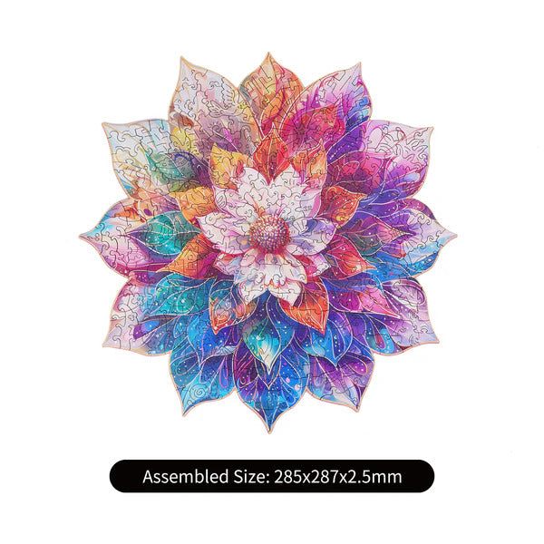 Colorful flower-shaped puzzle on a white background