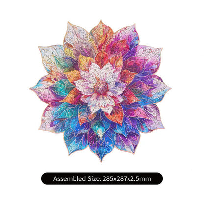Colorful flower-shaped puzzle on a white background