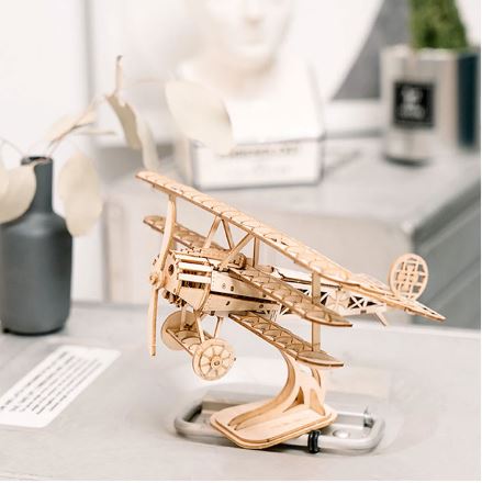 Rolife 3D Wooden Puzzle, Bi-Plane