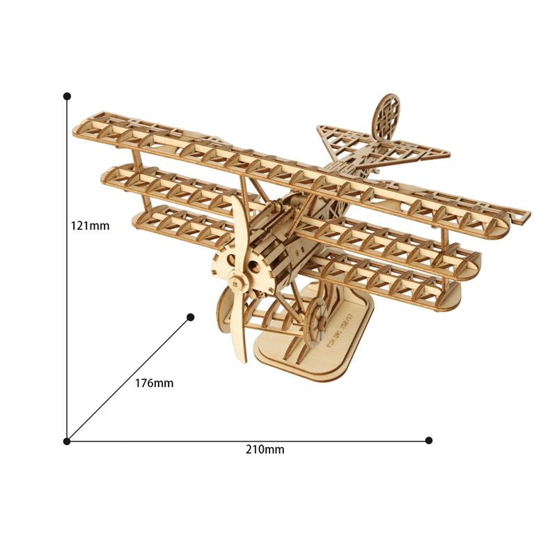 Rolife 3D Wooden Puzzle, Bi-Plane