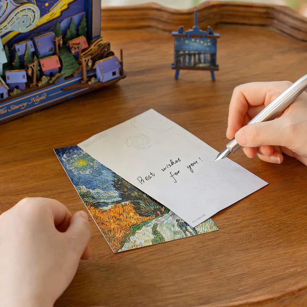 Rowood 3D Wooden Puzzle, Artistic 3D Painting - The Starry Night