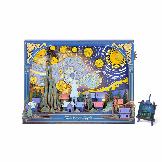 Rowood 3D Wooden Puzzle, Artistic 3D Painting - The Starry Night
