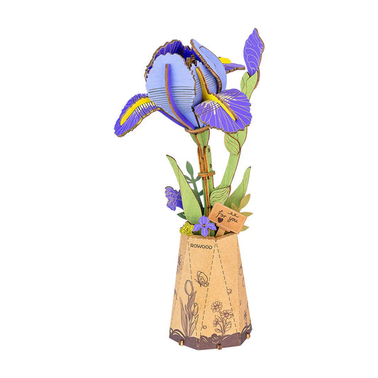 Rowood 3D Wooden Puzzle, Purple Iris