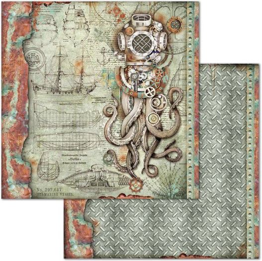 Stamperia - 12x12 Designer paper - Sea World Octopus