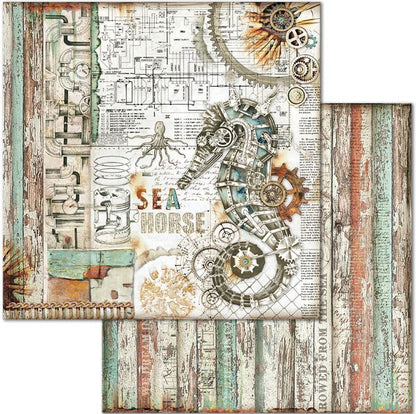 Stamperia - 12x12 Designer paper - Sea World Seahorse