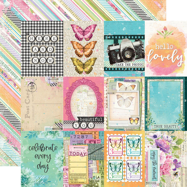 Simple Stories  - 12x12 Patterned Paper, Simple Vintage Life in Bloom - 3x4 Elements
