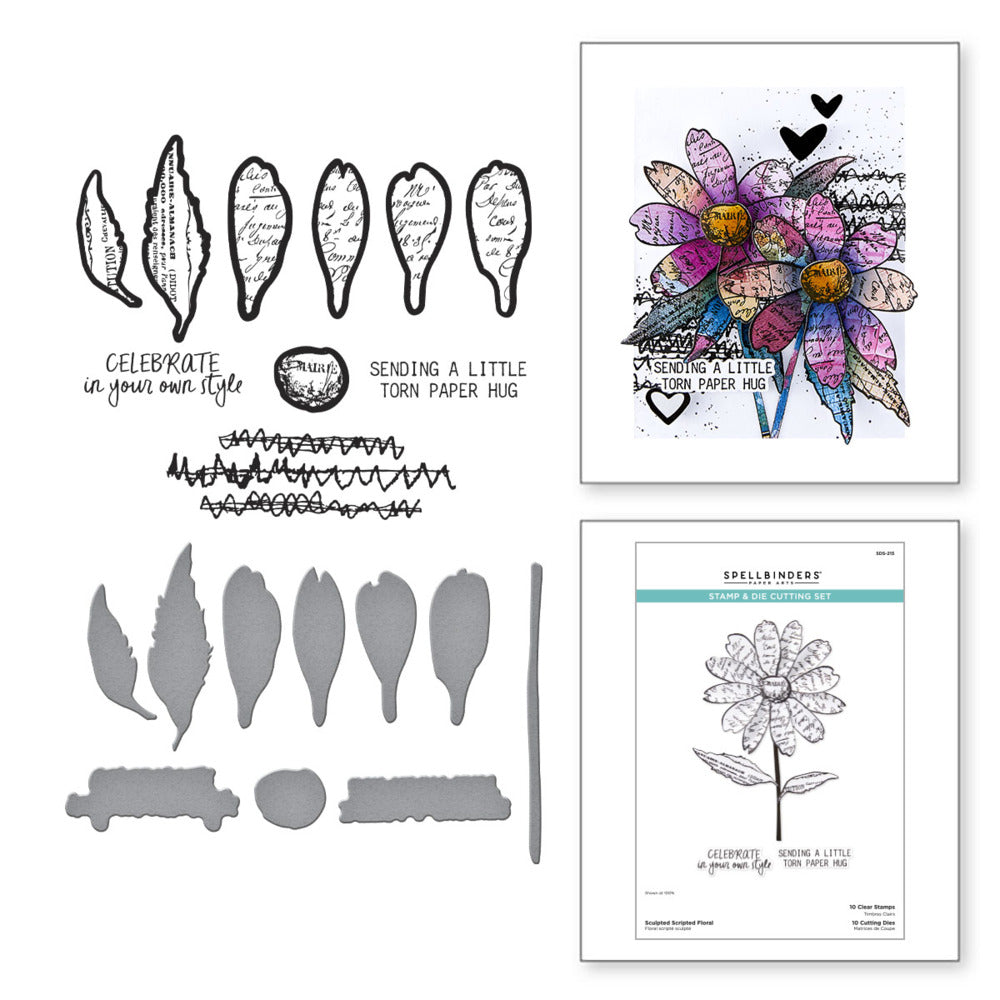 Keepsake Studios - Stamp & Die Set - Sculpted Scripted Floral