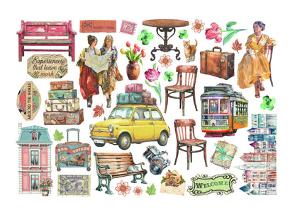 Stamperia Art Of Travelling - Adhesive Ephemera