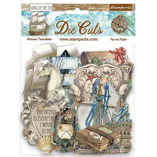 Stamperia - Songs of the Sea, Die Cuts Ship and Treasures