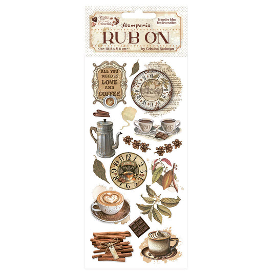 Stamperia Coffee and Chocolate - Rub-Ons - All You Need is Love and Coffee