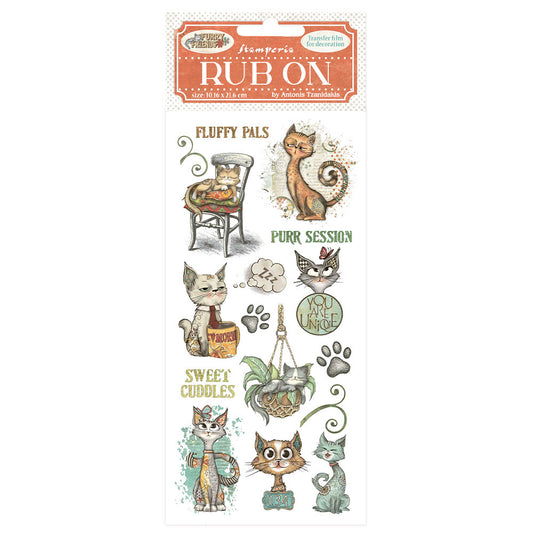 Stamperia Furry Friends - Rub-Ons - Cat