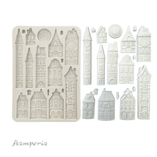 Stamperia -Silicone Mould - Gear Up For Christmas - Cozy Houses