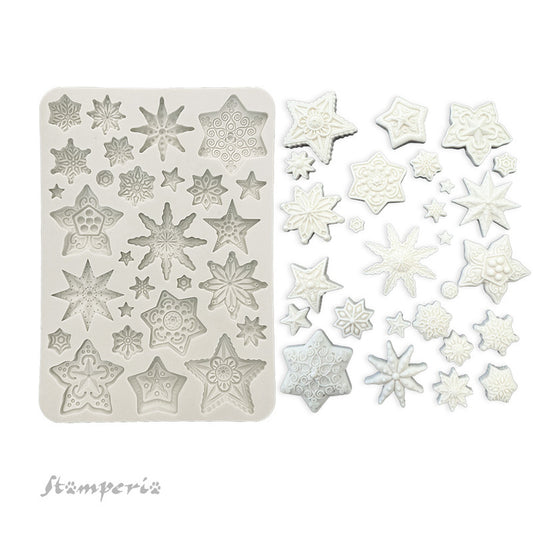 Stamperia -Silicone Mould - Gear Up For Christmas - Stars