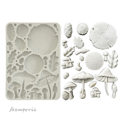 Stamperia - Silicone Mould - Golden Harmony - Wood & Mushrooms