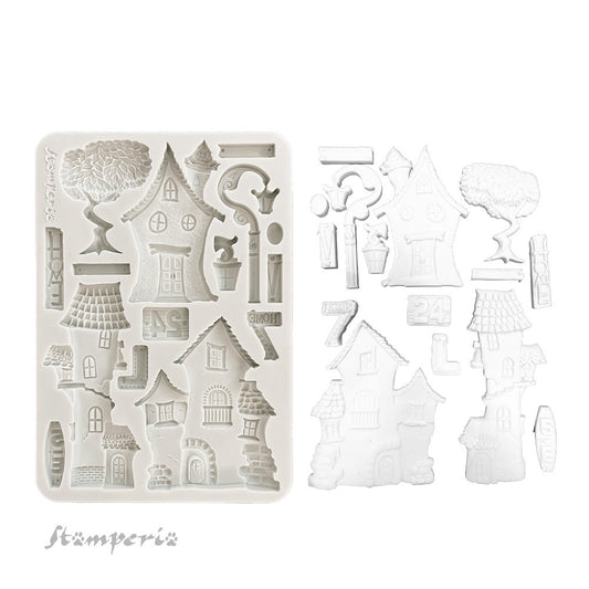 Stamperia Furry Friends - Silicone Mould - Houses