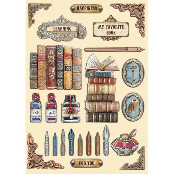Stamperia - Wooden Shapes - Vintage Library
