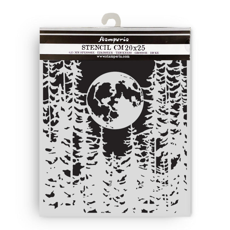 Stamperia Herbarium Silvae - Media Stencil - Moon in the forest