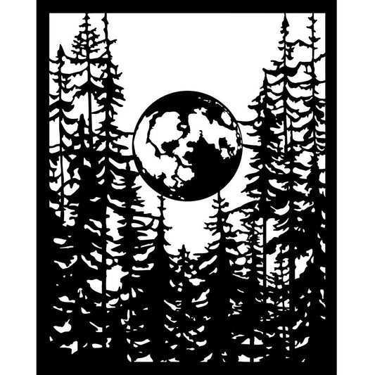 Stamperia Herbarium Silvae - Media Stencil - Moon in the forest