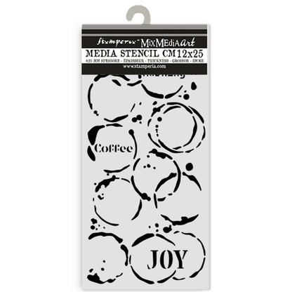 Stamperia Furry Friends - Stencil - Coffee Prints