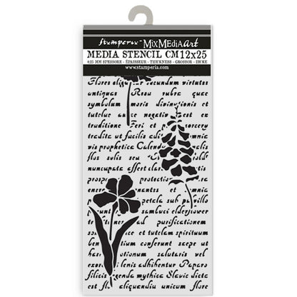 Stamperia Herbarium Silvae - Media Stencil - Letter with Flower