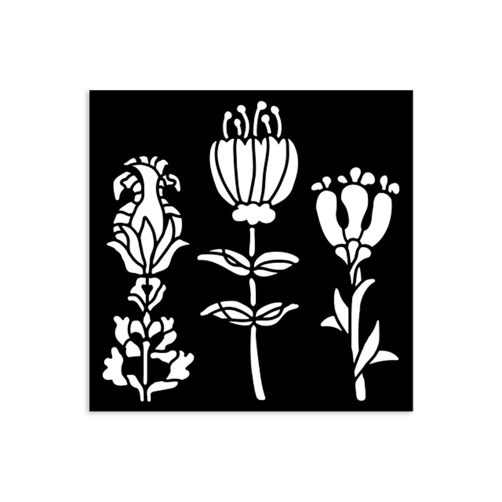 Stamperia Furry Friends - Stencil - Stylized Flowers (small)