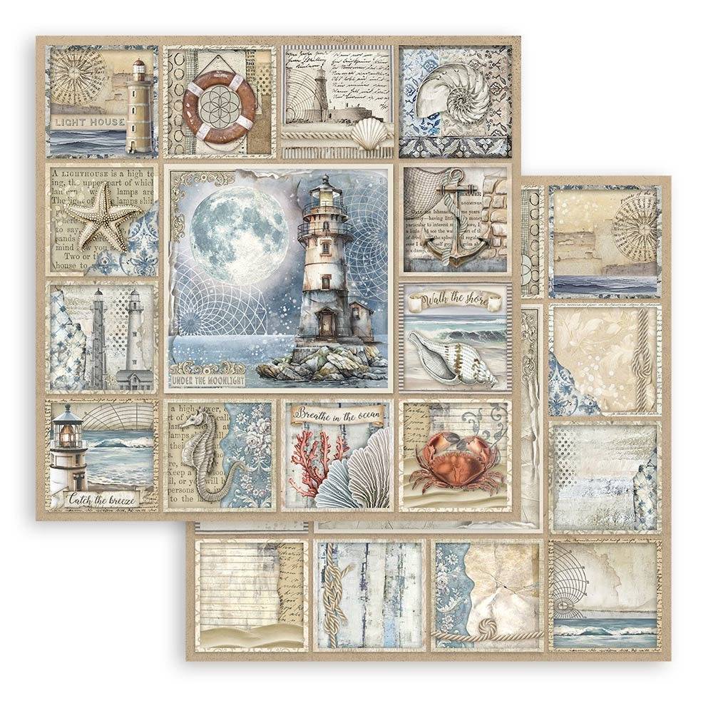 Stamperia Silent Sea - 12x12 Designer Paper - Lighthouse
