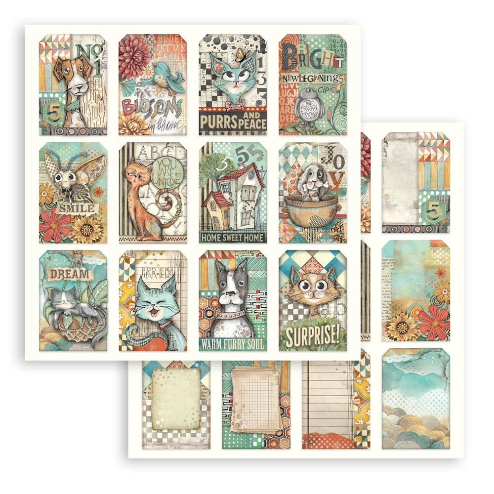 Stamperia Furry Friends - 12x12 Designer Paper - Tags