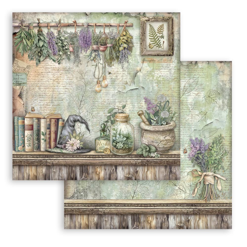 Stamperia Herbarium Silvae - 12x12 Designer Paper - Lavender